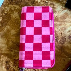Pink Checkered Wallet